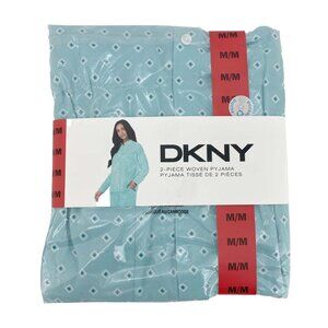 DKNY Blue and White 2-Piece Woven Pajama Set